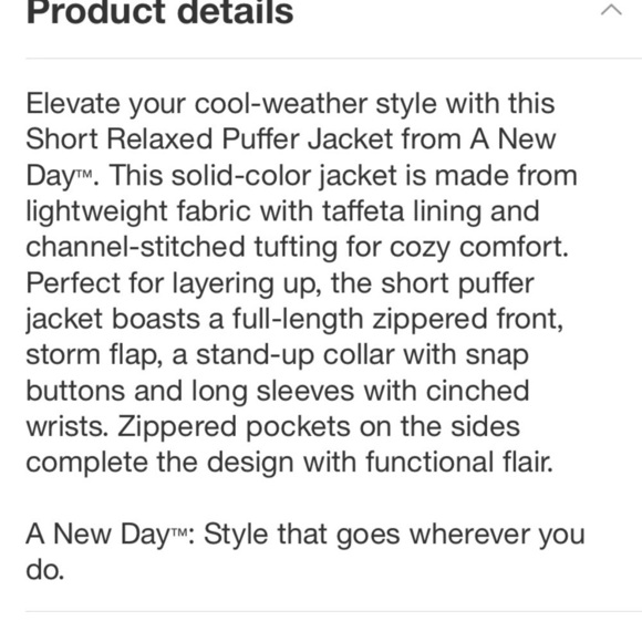 Women's Short Relaxed Puffer Jacket - A
New Day Black - Picture 4 of 6